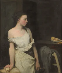 Girl at Her Toilet